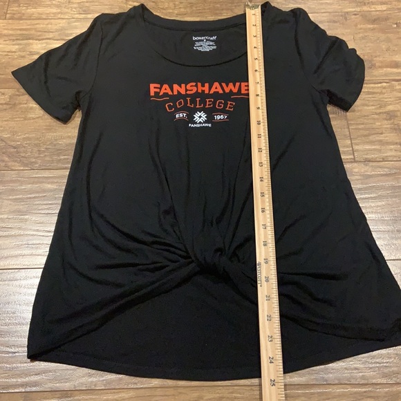 Fanshawe College front knot black t-shirt - Picture 8 of 9